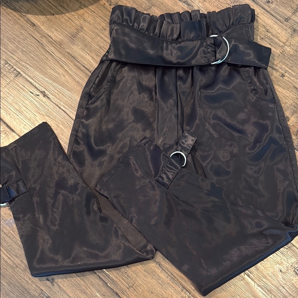 Habitual Black Dress Pants with Paper Bag Waist